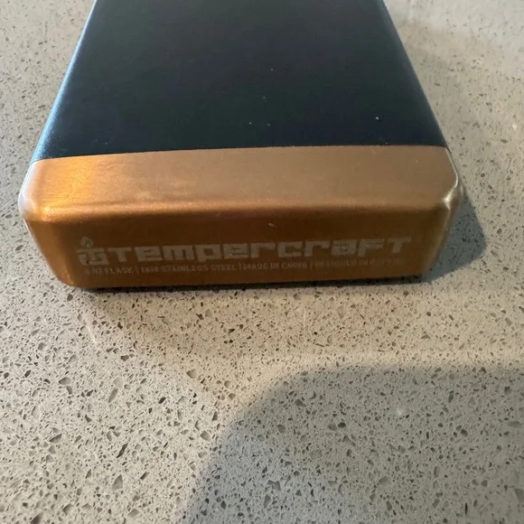 Black and Gold Flask TemperCraft Stainless Steel - Picture 2 of 2